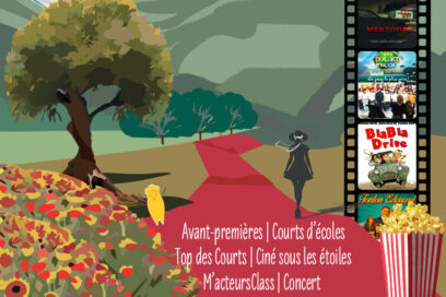 L'affiche de la 2e édition de Festi'Aubagne, avec un tapis rouge qui s'en va vers le Garlaban - Agrandir l'image, fenêtre modale