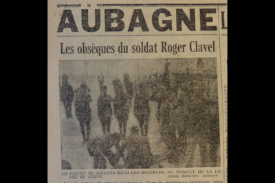 Extrait de journal sur les obsèques du dernier rapatrié Roger Clavel - Agrandir l'image 3 sur 3, fenêtre modale