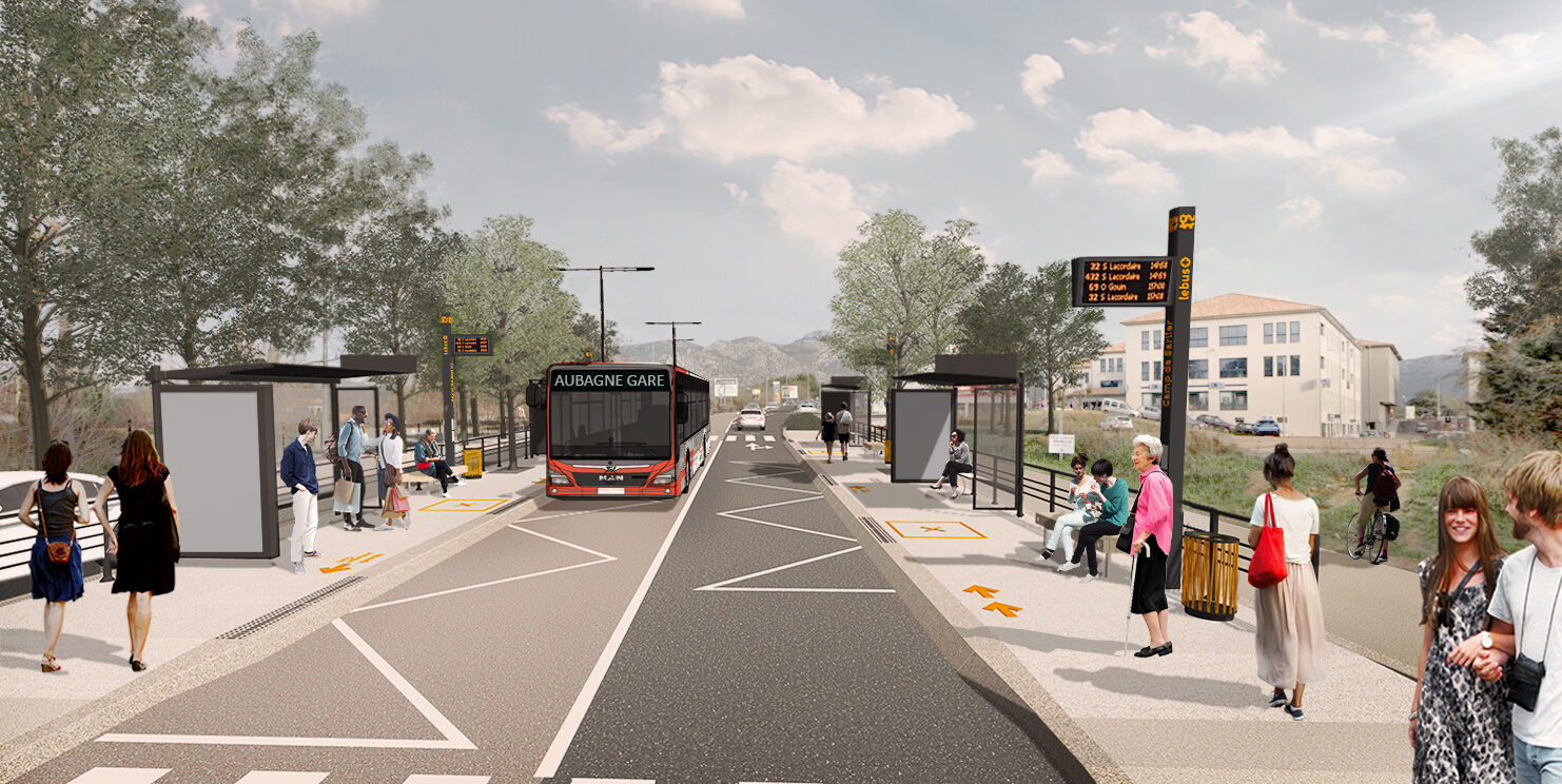 Le BHNS - Camp de Sarlier - Route de Gemenos - Aubagne - Situation projetee