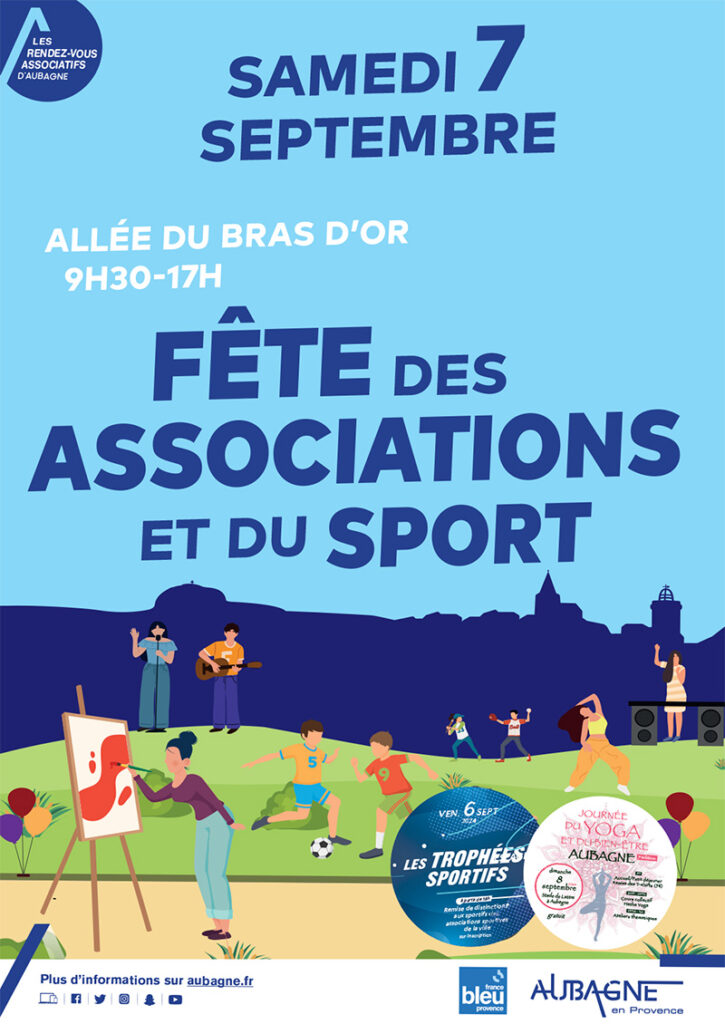 Fête des Associations et du Sport le samedi 7 septembre 2024 à Aubagne, de 10h à 19h allée du Bras d'Or - Agrandir l'image, fenêtre modale