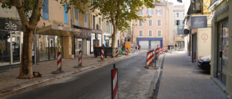 La rue de la République en travaux au mois d'août 2024