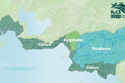 Représentation cartographique du domaine d'action de l'EPAGE HuCA (Huveaune Côtiers Aygalades) - Agrandir l'image, fenêtre modale