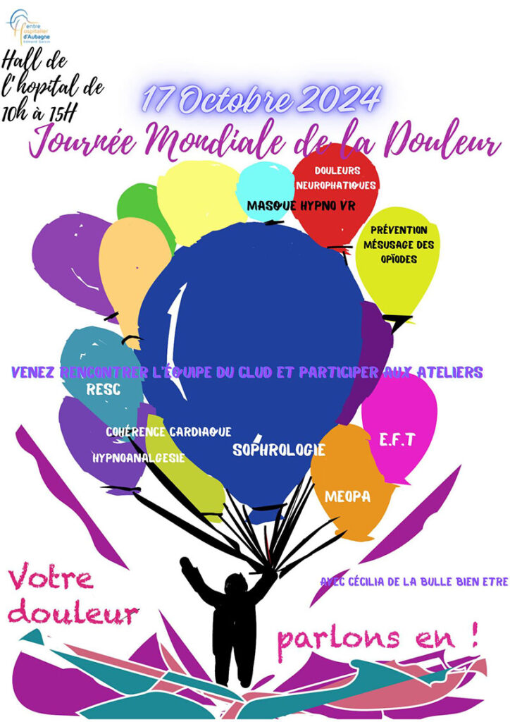 Affiche de la Journée mondiale de la douleur à l'hôpital d'Aubagne - Agrandir l'image, fenêtre modale