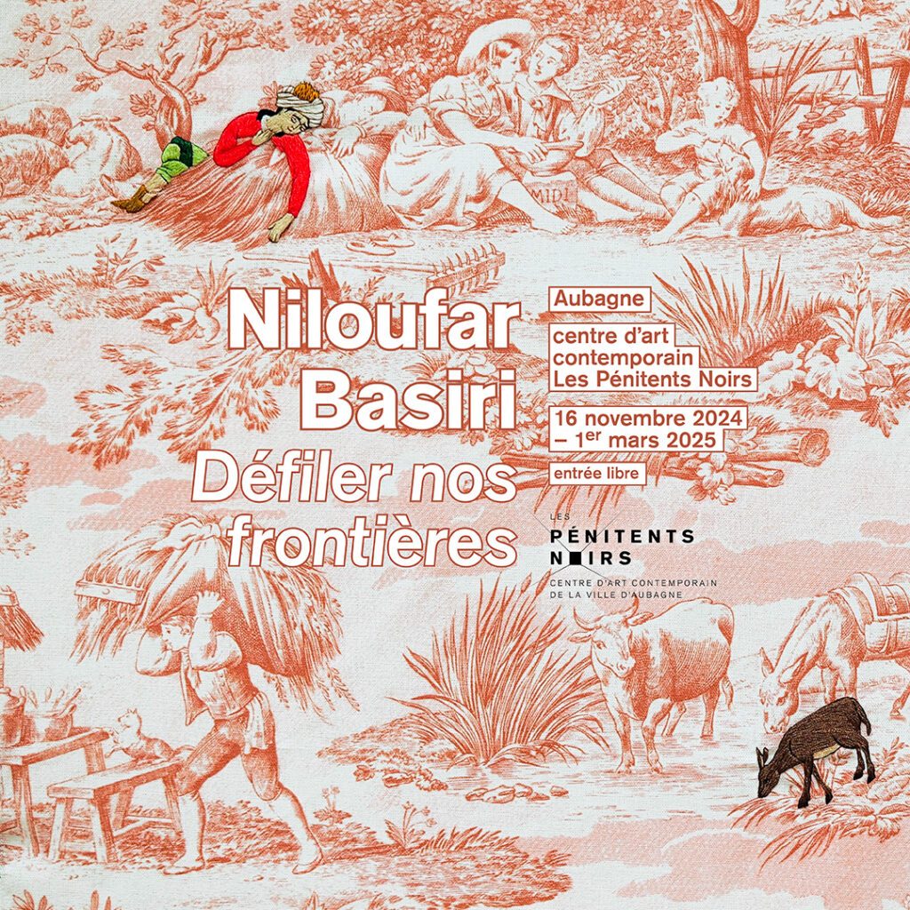 Affiche de l'exposition de l'artiste Niloufar Basiri intitulée "Défiler nos frontières" du 16 novembre 2024 au 1er mars 2025 - Agrandir l'image, fenêtre modale