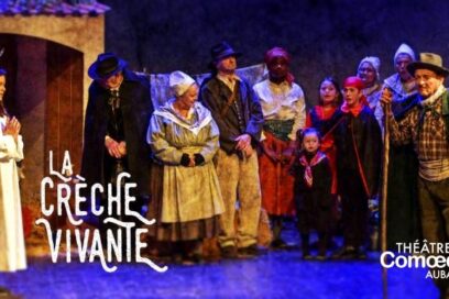 La crèche vivante sur la scène du théâtre Comoedia d'Aubagne - Agrandir l'image, fenêtre modale