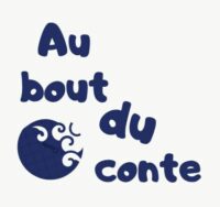 au bout du conte écrit en bleu