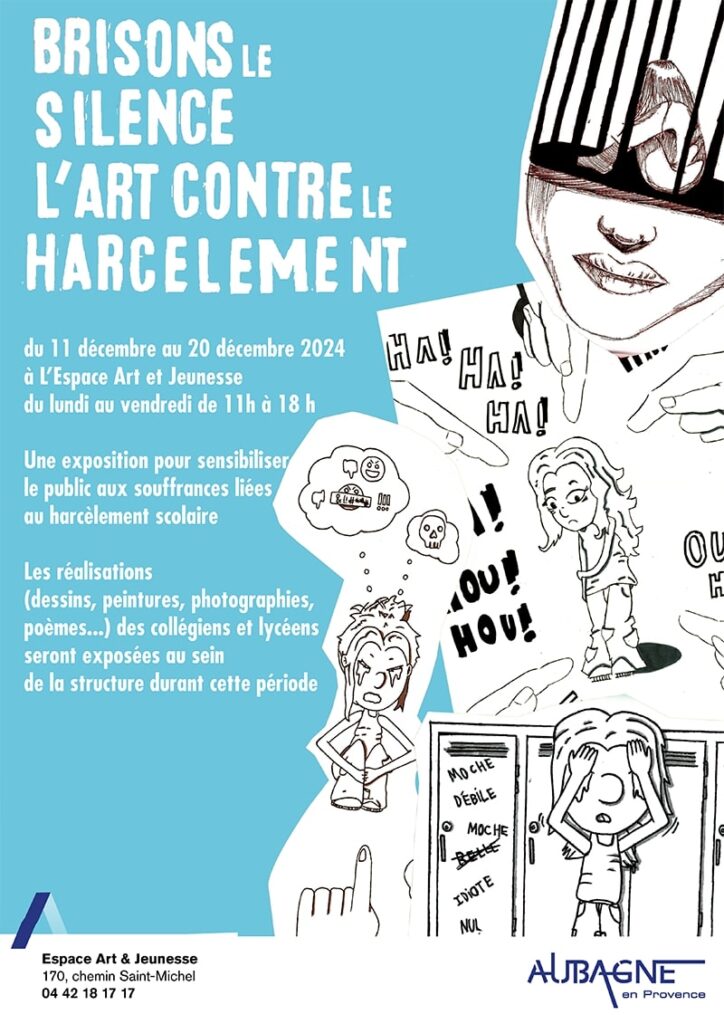 Des dessins en noir et blanc illustrent des personnes harcelées - Agrandir l'image, fenêtre modale