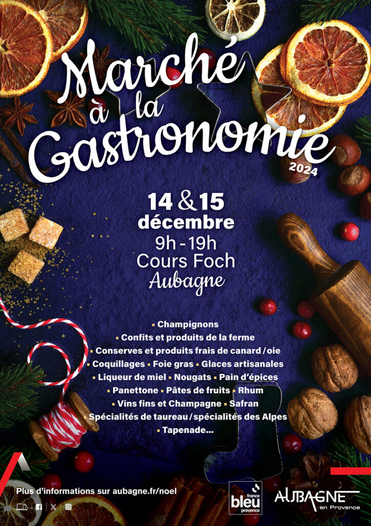 Affiche du Marché à la gastronomie 2024 à Aubagne - Agrandir l'image, fenêtre modale