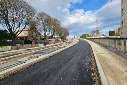 La rampe du Garlaban lors des travaux du Val'Tram à Aubagne le 11 décembre 2024 - Agrandir l'image, fenêtre modale