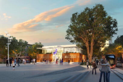 Vue du futur office de tourisme intercommunal du Pays d'Aubagne et de l'Etoile sur le cours Voltaire - Agrandir l'image, fenêtre modale