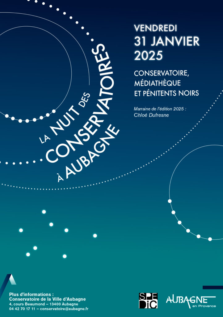 Affiche de la Nuit des conservatoires à Aubagne - Vendredi 31 janvier 2025 - Agrandir l'image, fenêtre modale
