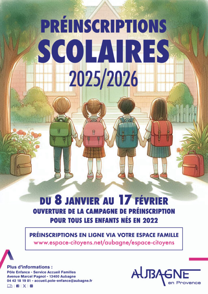Affiche des préinscriptions scolaires 2025/2026 grandes sections - Agrandir l'image, fenêtre modale