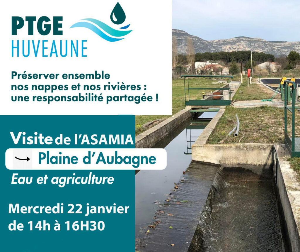 Invitation pour le 22 janvier à participer au PTGE Huveaune avec la visite de l'ASAMIA dans la plaine d'Aubagne - Agrandir l'image, fenêtre modale