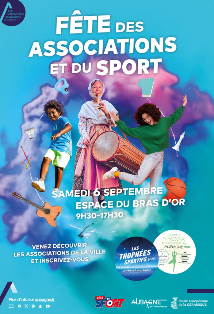 C'est le rendez-vous de la rentrée qu'il ne faut pas manquer !
Chaque année, c'est une occasion unique de rencontrer les nombreuses associations aubagnaises, qui se présentent sous leur meilleur jour, prêtes à vous accueillir pour de belles aventures dans une multitude domaines ! - Agrandir l'image, fenêtre modale