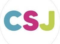 Lettre C S J en couleur bleu rose et verte