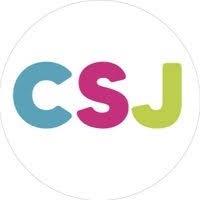 Lettre C S J en couleur bleu rose et verte