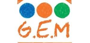 3 points de couleur bleu orange et vert avec écrit en orange G.E.M TC Aubagne-Laciotat