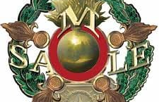 grenade à sept flammes, symbole de la Légion étrangère avec écrit SAMLE