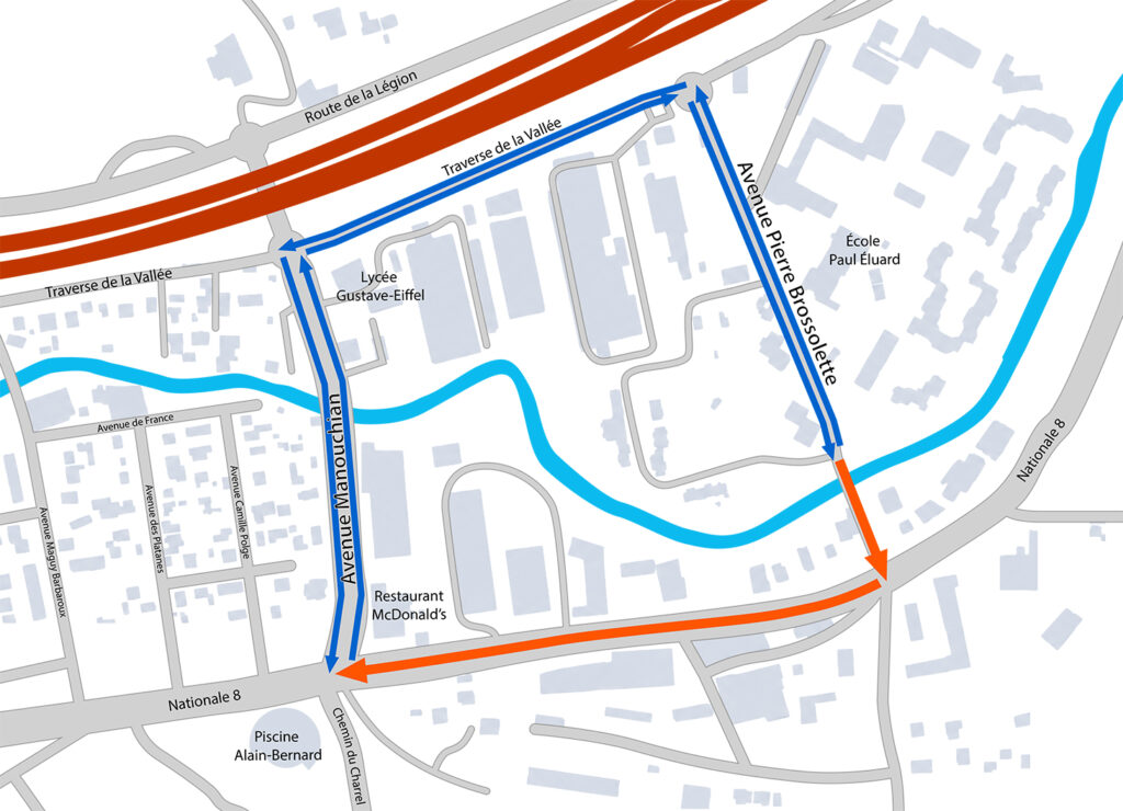 Plan de circulation pendant les travaux du réseau de chaleur urbain - Agrandir l'image, fenêtre modale