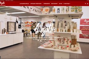 La page d'accueil du site de la galerie Argilla